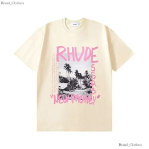 Rhude Mens T Shirt Wysokiej jakości Tess Designer Dasual Fashion Fasher Short Sleeve Europe America Mężczyźni Kobiety zaokrąglenia szyi