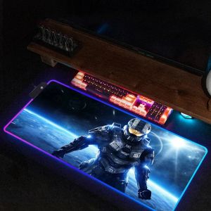 Pads xxl Myse Pad Akcesoria Akcesoria Halos Mousepad RGB Big MousepePad PC Gamer Table Table Mat Back Light Deskmat Podświetlenie