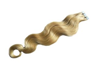 Blondynka Brazylijska Fryzury Przedłużenie fali ciała Virgin 50G Skórka Przedłużenie włosów Weft W Human Hair Extensy 20 sztuk 8183375