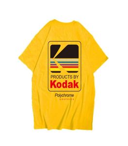 Summer Men Tee Tee Ins Japońska Korea retro luźne dzikie litera Kodak krótkoeeved moda hip -hop Cotton T Shirt Mężczyźni TOP5579971