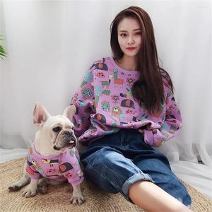 Odzież dla psów Sprzedawanie odzieży dla zwierząt domowych pasująca bluza z mistrzem uroczy drukowane sportowe ubrania wygodne ciepło