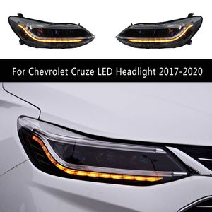 Dagslättande ljusströmmar Turn Signalindikator Belysning Tillbehör för Chevrolet Cruze LED-strålkastarmontering 17-20 Huvudlampa