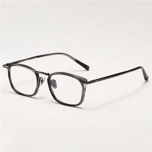 Optiska glasögon för män Kvinnor Retro Designer GMS-631TS Fashion Sheet Glasses Titanium Frame Detaljerad elasticitet Square Style Anti-Blue Light Lens Plate with Box