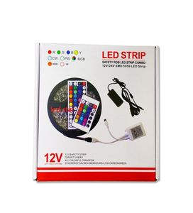 5m 300 LED'ler RGB LED 5050 Strip Işıkları Set 44 Anahtar IR Uzaktan Denetleyici Güç Kaynağı Adaptörü8556512