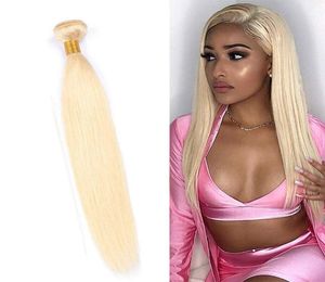 Extensões de cabelo humano virgem indiano 613 loira tramas de cabelo liso loiro cor clara um pacote sedoso reto 1032inch7333755