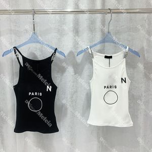 Verão Branco Mulheres Tops Carta Tees Marca de Moda Crop Top Imprimir Sexy Alças Preto Regata Casual Sem Mangas Top Camisas Designer de Luxo Colete Sólido