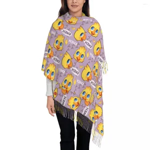 Lenços Bonito Chocobo Borla Cachecol Mulheres Soft Final Fantasy Science Game Shawl Wrap Feminino Inverno