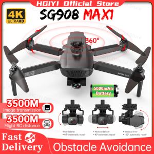 Dronlar HGiyi SG908 Max Drone 4K Profesional 3axis Gimbal Engel Kaçınma HD Kamera Dron GPS RC Helikopter Vs Quadcopter Vs SG907 MAX