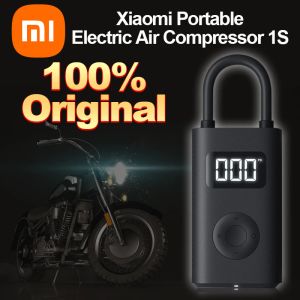 Kontroll Mijia MI 2023 Original Portable Electric Air Compressor 1s Flator Smart Home Air Pump Bike Car Tire Fotboll Basket Xiaomi