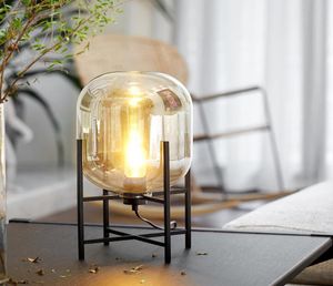 Proste kreatywne osobowości szklane lampy stołowe do domu lampa do domu studium Lampy sypialni sypialnia nocna lampa podłogowa 2865398