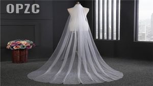 Bridal Veils Fashion 1 Layer Tull Simple Beautiful 300cm Long Wedding Veil Blusher Voile Mariage Cut Edge Muslin With Comb3105547