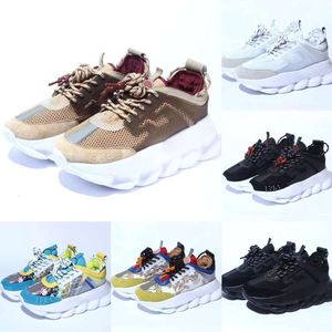 Freizeitschuhe Luxusdesigner Vercace Chain Freizeitschuhe Italien Triple Black Multi Color Wildleder Tan Fluo Beige Plateau Sneaker Outdoor Herren Trainer 300