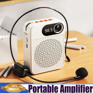 Amplificador de voz portátil dos alto-falantes com microfone do fone de ouvido, microfone pessoal do orador de bluetooth recarregável para professores, guias turísticos, treinadores