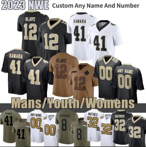 4 Derek Carr Alvin Kamara Football Jersey Jamaal Williams Chris Olave Foster Moreau Taysom Hill Tyrann Mathieu Jimmy Graham Brees Marshon Lattimore Mens 4XL