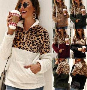 Designer hoodie pälskläder femme vinter tjock modtröja för kvinnor topp tröja cardigan sjal kappa jacka varm leopard ca9526411