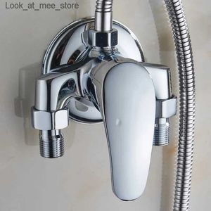 Bathroom Sink Faucets Universal bathroom shower mixer faucet deck installation chrome valve hot and cold mixing replacement of accessories Q240301