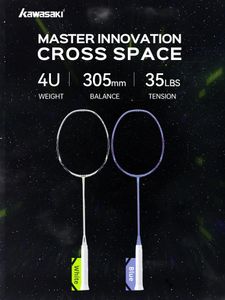 Master cross raquete de badminton power attack 4u, raquetes de fibra de papelão completa, reação rápida profissional, raquetes de badminton 240227