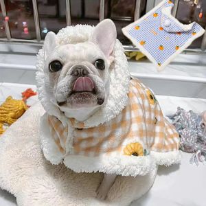 ペンかわいいプリントフレンチブルドッグペットマットブランケット冬の温かい厚いペット寝袋の小さな犬のためのキルトパグパジャマハウスティエデッケ