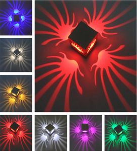 Ihålig nyhet dekorativa vägglampor 3W Multicolor High Power LED Wall Lights Sconces för KTV Restaurant HD5734572