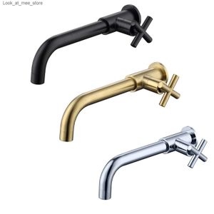 Bathroom Sink Faucets BANGPU bathroom wall mounted long mop swimming pool faucet single cold brass basin balcony washbasin black/brushed gold/chrome Q240301