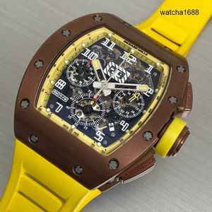 機能的な時計クリスタルリストウォッチRM腕時計RM011-FMコーヒーセラミック同じ限定版ファッションレジャースポーツ