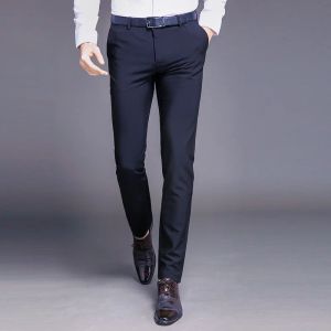 Hosen Neue Mode Hohe Qualität Baumwolle Männer Anzug Hosen Gerade Frühling Herbst Lange Männliche Klassische Business Casual Hosen Voller Länge