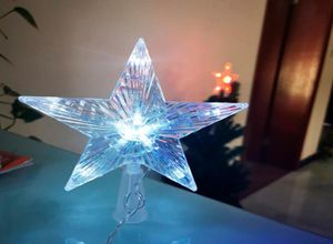Strings LED Christmas Tree Light Luminous Star String Battery Box FivePointed Decoration Small Color Lamp Holiday6127838