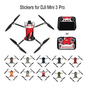 Drones para dji mini 3 pro adesivos drone película protetora à prova dwaterproof água aeronaves decalques remotos capa completa pele mini 3 pro acessórios