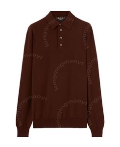 Męskie swetry Business Polos Shirt Casual Long Rleeve Camel Hair Pullover Loro Piano Sweter