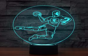 7 farben ändern 3D Leuchtende Handballspieler Form Led-beleuchtung Wohnkultur Nachtlicht Kinder Touch USB Lampara Tischlampe Gifts3052925