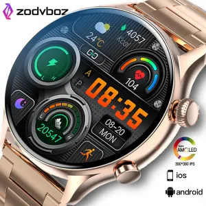 Watches 2022 New AMOLED 390*390 HD Screen NFC Smart Watch Women Always On Display Bluetooth Call Watches Men IP68 Waterproof Smartwatch