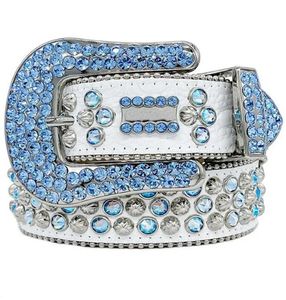 luxury Designer Belt Bb Simon Belts Men Women high-quality diamond belt Shiny metal gem button Black Blue White Multicolour Rhinestones Gift belt c18
