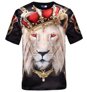 WhoNew Moda Kadın Erkek Hip Hop Taç Aslan Baskı Tişört Mens 3D Sıkıştırma Tshirt Swag Tshirt Homme Marka Giysileri için 2083606