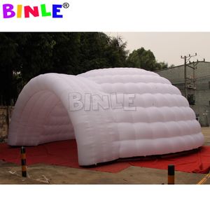 Hurtownia modułowa 8x8,3x4mh (26x27x13.2 stóp) gigantyczny nadmuchiwany namiot kopuły z oświetleniem LED na imprezę Gazę Blow Up White Igloo Garden Dance House Party