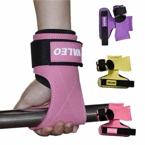 Lyft Microfiber läder Viktlyftande handledsband Gymhandskar Grepp med kuddhandledsslinga för deadlifts Powerlifting Workout Gloves