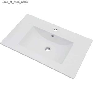 Banyo Lavabo muslukları el beyaz banyo lavabo tek delikli lavabo 30 x 18 inç tek delikli seramik banyo vanity üst lavabo q240301
