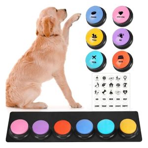 クリッカー耐久性のあるペット音声ボタンコミュニケーションのためのクッション犬とトーキングボタンを備えたスターター録音可能なサウンドボタン