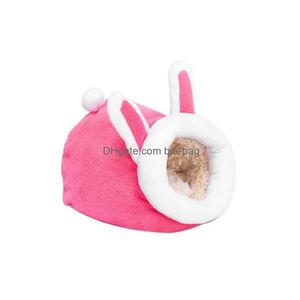 Small Animal Supplies Cute Cartoon Mouse Guinea Pig Bed Pet Slee House Warm Hamster Dog Kitten Nest Soft Mini Animals Bedroom Drop D Dhqmn