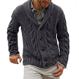 Men's Sweaters Winter Autumn Men Solid Color Knitted Sweater Buttons Cardigan Warm Jacket Coat