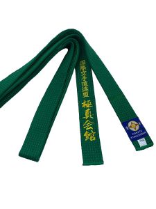 أحزمة الاتحاد الدولي للكاراتيه Kyokushi Billts IKF Sports Green Belt 1.6m4.6m Wide 4cm Tucked Exmbrodered China Made Made