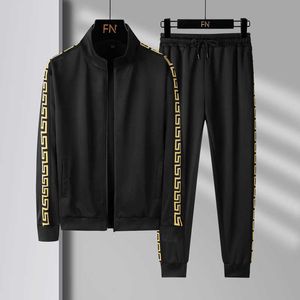 Moletom com capuz masculino novo cardigan conjunto com capuz na moda corrida fitness e esportes conjunto de duas peças placa de luz pode ser adicionado