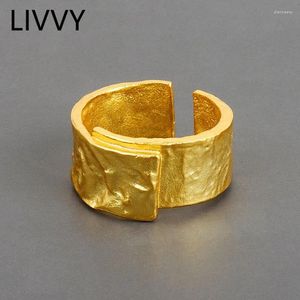 Cluster Rings Livvy 2024 Trend Silver Color European Annular Ring Geometry Retro Fashion Tide Flow Open