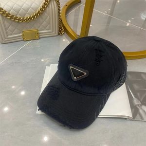 Mäns Canvas Baseball Hat Designer Hat Men's Women's Slim Fit Hat Fashion Triangle Logo Baseball Hat 6 Färger