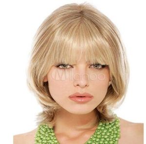 like human hair Urban Style Fashion Women Short Straight Blonde Wigs6375009