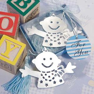Parti Favor 10 adet sevimli mutlu çocuk mavi ve pembe çocuklar yer imleri bebek duş hediyelik eşyalar düğün misafir için hediyeler