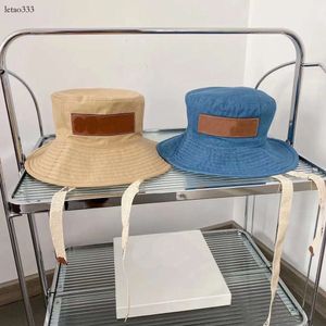 Designer Wide Brim Summer Men Women String Retro Hat Bucket Contrast Color Sun Hats