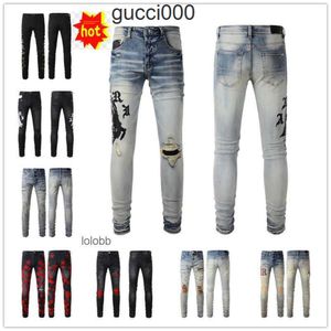 ズボンAmirly Designer Am Biker New Arrivals Ami Mens Luxury Amirlies Denim Jeans Holes Amiiri Jean CoolGuy Imiri Pants Man Clothing 2023 Mm2H Blzd