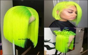 Fashion cheap brazilian full Lace Front Wigs Green short bob wig For whiteblack Women Heat Resistant straight Synthetic cosplay W5665168