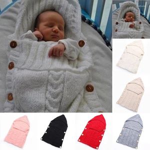 Blankets Knitted Swaddle Blanket Winter Stroller Sleeping For Baby Towel Infants Unisex Shower Gift