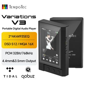 プレイヤーテンポテックV3 MP3 HIFIミュージックプレーヤーMP3 DAP 4.4mm 3.5mmデュアルDAC AK4493SEQ DSD512 WIFI TWOWAY BLUETOOTH MQA16 TIDAL